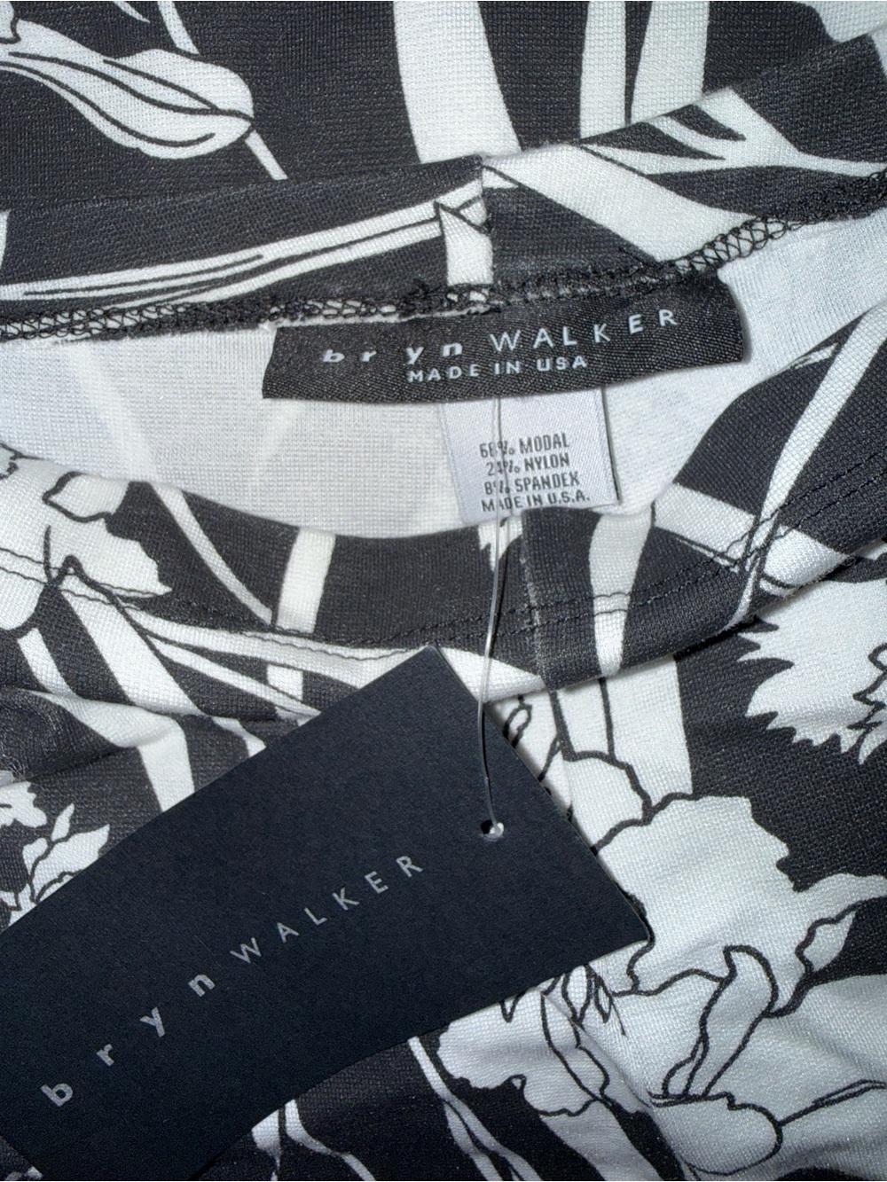 bryn Walker Black & White Floral Wide-Leg Pants - Picture 5 of 6